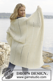 Cuddle by the Sea / DROPS Extra 0-1035 - Knitted DROPS blanket with ridges in garter st in ”Lima”.