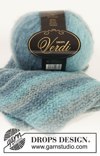 Brisa de Mar Scarf / DROPS Extra 0-1039 - Knitted DROPS scarf in garter st in ”Verdi”.