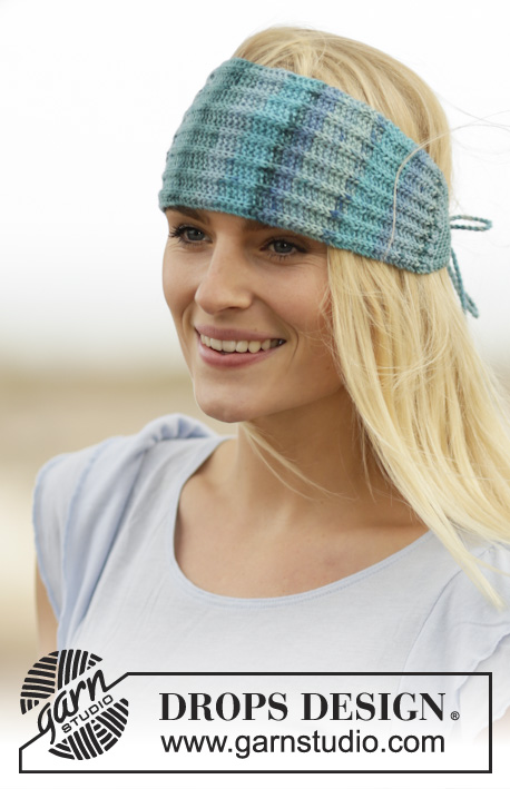 Sea Ward / DROPS Extra 0-1106 - Knitted head band with false fisherman’s rib in DROPS Fabel.