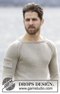 Carter / DROPS Extra 0-1131 - Men's knitted jumper in DROPS Belle, with raglan and worked top down. Size: S - XXXL.