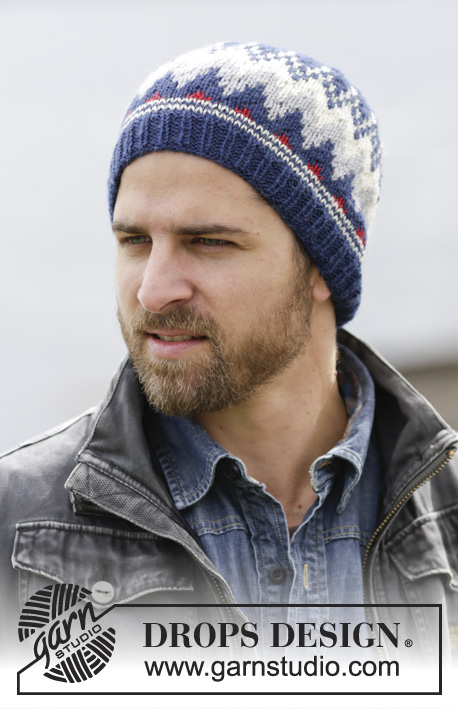 Ólafur Hat / DROPS Extra 0-1148 - Men's hat with Norwegian pattern, knitted in DROPS Karisma or DROPS Merino Extra Fine.