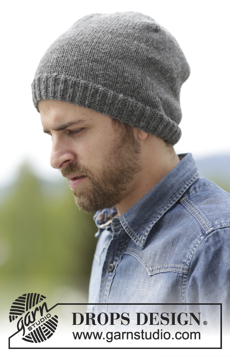 Nellim / DROPS Extra 0-1160 - Men's knitted hat in DROPS Lima or DROPS Puna, in stockinette st with rib.