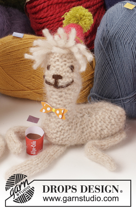 Ronald / DROPS Extra 0-1179 - Knitted DROPS Alpaca in “Air” in garter st with crochet hat.