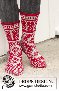 Free patterns - Christmas Socks & Slippers / DROPS Extra 0-1335