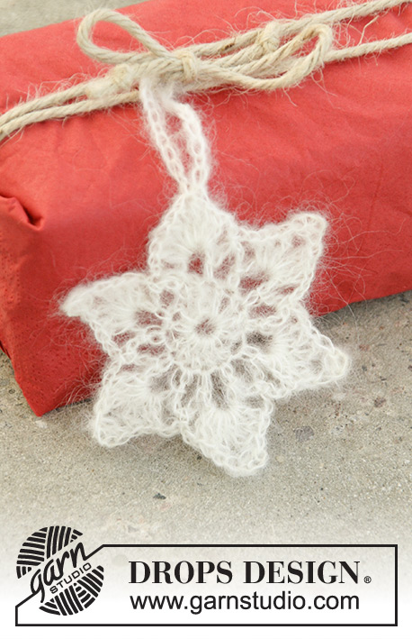 Wool Flakes / DROPS Extra 0-1336 - Crochet star in DROPS Kid-Silk.