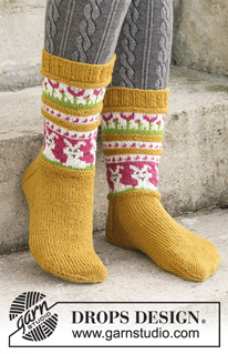 Free patterns - Easter Socks & Slippers / DROPS Extra 0-1371