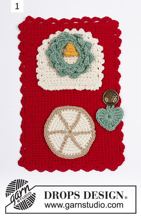 Advent Calendar Doors / DROPS Extra 0-1392 - Crocheted separate Advent  calendar doors with decorations. The pieces are worked in DROPS Safran.