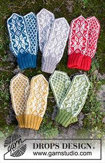 Christmas Claps / DROPS Extra 0-1460 - Knitted mittens with Nordic pattern for Christmas in DROPS Karisma. Theme: Christmas.