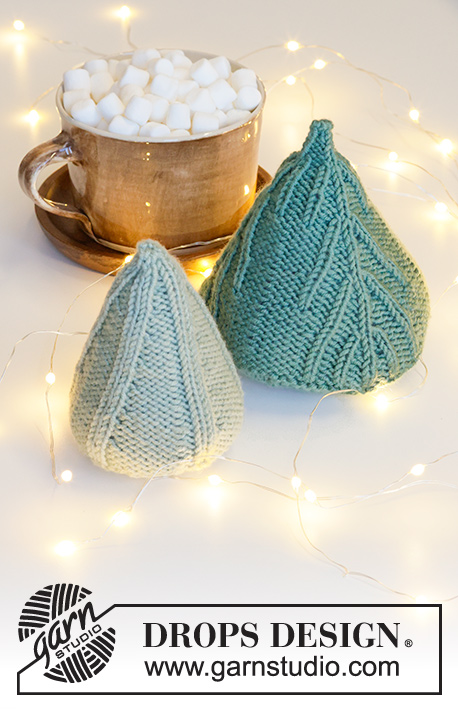 The Woodland / DROPS Extra 0-1562 - Knitted Christmas tree decorations in DROPS Merino Extra Fine. Theme: Christmas.