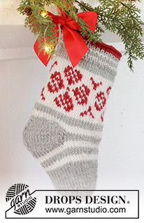 Free patterns - Christmas Wreaths & Stockings / DROPS Extra 0-1573