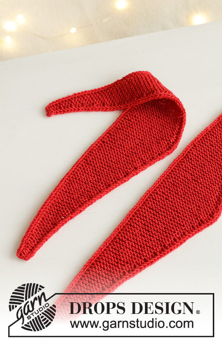 Shawl We Toast? / DROPS Extra 0-1613 - Šátek na láhev pletený vroubkovým vzorem z příze DROPS Baby Merino. Motiv: Vánoce.
