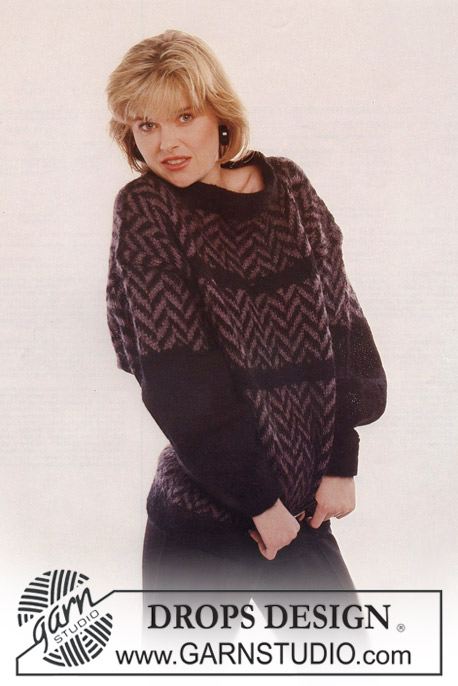 DROPS Extra 0-164 - DROPS sweater with pattern borders in “Toscana”. Size S-L.