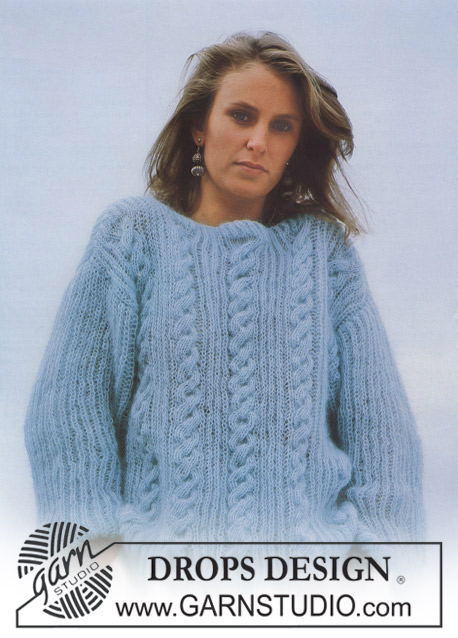 DROPS Extra 0-173 - DROPS jumper in “Toscana” with cables and English rib. Size M-L.