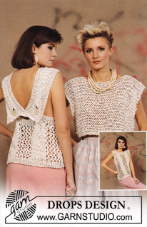 DROPS Extra 0-176 - DROPS summer top in Embrezza with lace pattern. Size S–M.