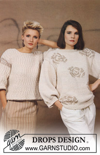 DROPS Extra 0-177 - DROPS jumper with textured pattern in Scozia with edges in Silke. Size S–L.