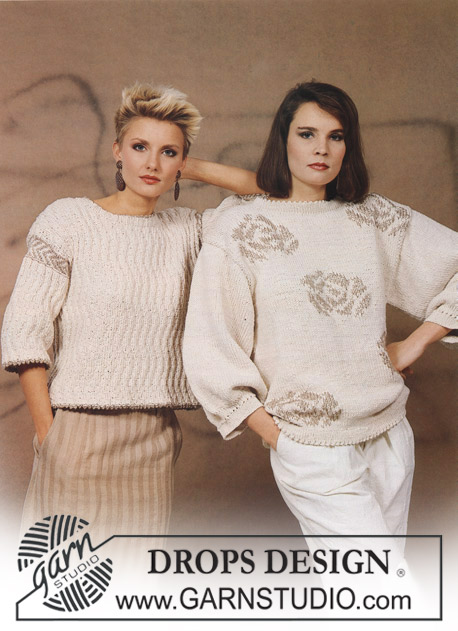 DROPS Extra 0-177 - DROPS sweater with textured pattern in Scozia with edges in Silke. Size S–L.