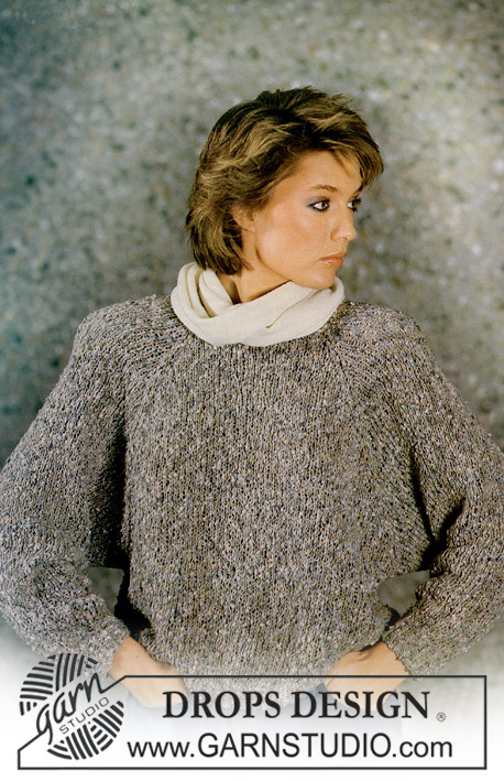 DROPS Extra 0-208 - DROPS sweater med raglan i Tweed.
