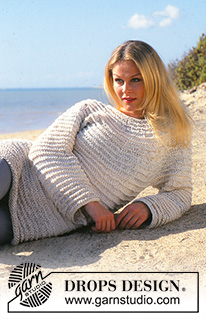 Rippling Shores / DROPS Extra 0-39 - Sweater with round yoke knitted in DROPS Paris and Cotton Viscose or Safran