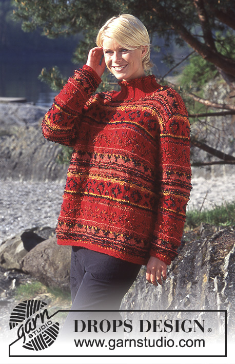 Big Red / DROPS Extra 0-41 - DROPS sweater in “Alaska” and “ Big Boucle”. Size S-L.
