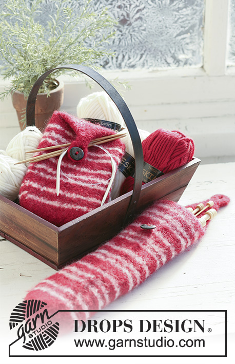 Where Needles Live / DROPS Extra 0-511 - Pochettes feutrées DROPS pour aiguilles à tricoter, magnifiques cadeaux pour Noël en « Snow ».