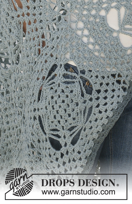 Vanity / DROPS Extra 0-540 - Manta DROPS com motivos em croché, feita com 3 fios « Alpaca ».