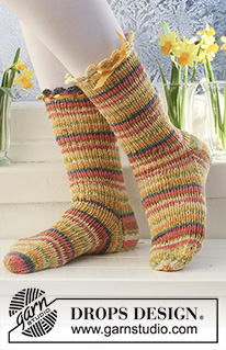 Free patterns - Easter Socks & Slippers / DROPS Extra 0-552