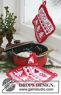 Free patterns - Christmas Potholders & Trivets / DROPS Extra 0-577