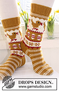 Free patterns - Easter Socks & Slippers / DROPS Extra 0-625