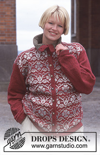 DROPS Extra 0-63 - Gilet DROPS avec jacquard norvégien, en “Silke-Tweed avec bordures col et manches en ”Tynn Chenille”. Du S au L.