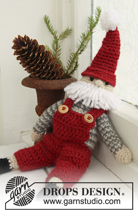 Father Christmas / DROPS Extra 0-721 - Crochet Santa Claus in DROPS Nepal. Theme: Christmas
