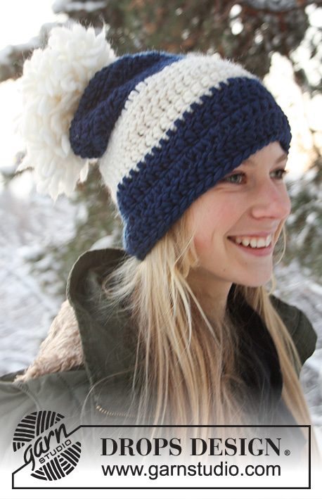 Ski Fun / DROPS Extra 0-751 - Heegeldatud DROPSi tutimüts lõngast ”Snow”. 