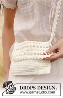 Summer Walk / DROPS Extra 0-762 - Crochet DROPS bag with lace in Lin.