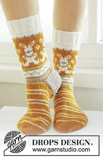 Free patterns - Easter Socks & Slippers / DROPS Extra 0-764