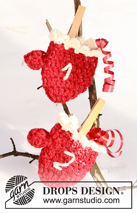 Magic Mittens / DROPS Extra 0-784 - Manopla-calendario de Navidad DROPS, en ganchillo / crochet, en “Alaska”. 

