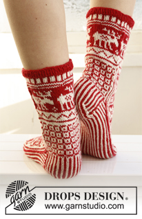 Free patterns - Christmas Socks & Slippers / DROPS Extra 0-789