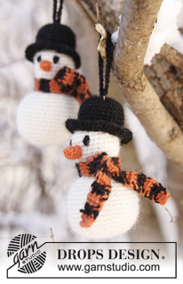 Frosty The Snowman / DROPS Extra 0-801 - DROPS Jul - Virkad snögubbe i ”Alpaca”