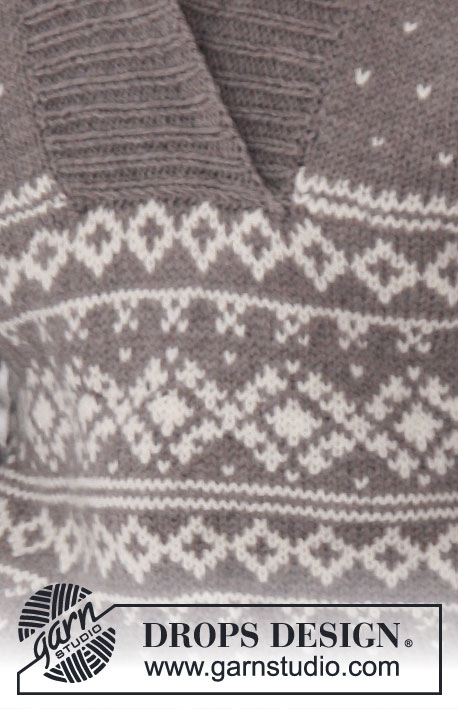 Seaman / DROPS Extra 0-812 - Strikket sweater til herre i DROPS Alaska eller Big Merino med mønster og sjalskrave. Str S - XXXL