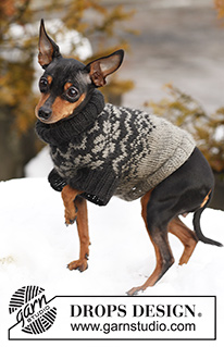 Adventure Hike / DROPS Extra 0-834 - Knitted jumper with Norwegian pattern for dogs in DROPS Karisma. Size: XS-M