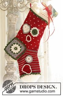 Free patterns - Christmas Wreaths & Stockings / DROPS Extra 0-857