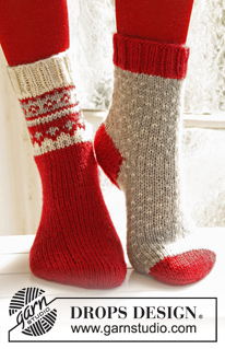 Free patterns - Christmas Socks & Slippers / DROPS Extra 0-865