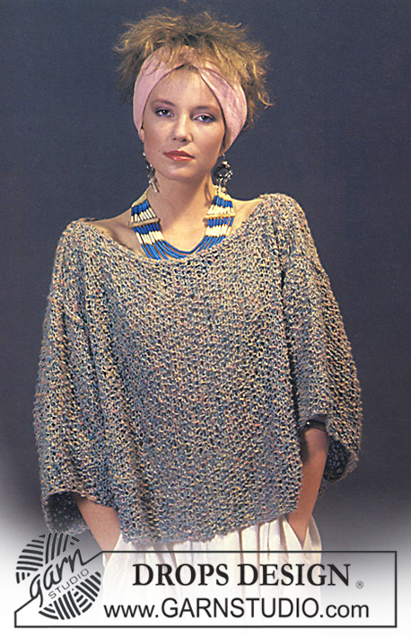DROPS 1-1 - DROPSi pikk pärlkoes džemper lõngast “Tweed”. Suurused S – M. 