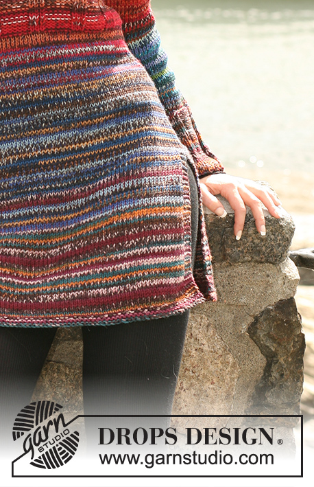 Autumn Lane / DROPS 102-1 - DROPS tunic with multi stripes in double strands ”Fabel”. Size S - XXXL.