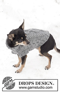 The Lookout / DROPS 102-43 - DROPS copánkový svetr pro psa z příze Karisma.