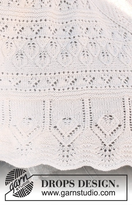 A Secret / DROPS 105-3 - DROPS knitted shawl in “Alpaca” with various lace patterns. 
