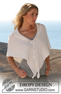 DROPS 105-30 - DROPS knitted shawl in “Alpaca” with crochet border in “Cotton Viscose”. 