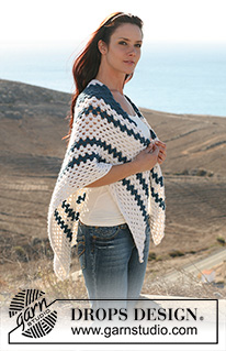 Nautica / DROPS 106-40 - DROPS crochet shawl in “Silke-Alpaca”.