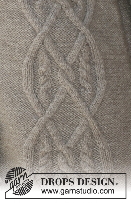 DROPS 107-11 - Casaco DROPS em ponto irlandês tricotado com fio Karisma - Tamanhos S-X XXL