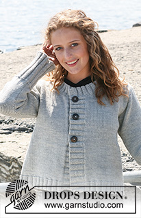 Chantelle / DROPS 108-22 - Knitted DROPS jacket in ”Karisma” with rib borders or DROPS Loves You III. Size S - XXXL.
