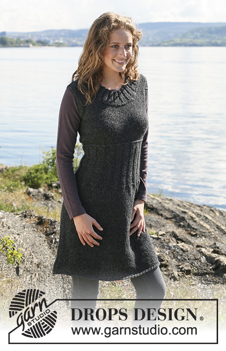 Insel / DROPS 108-7 - DROPS sleeveless dress, or skirt and top in 2 threads ”Alpaca”. Size: S - XXXL.