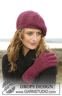 DROPS 109-51 - DROPS beret and gloves in ”Karisma Superwash” with wavy pattern. Yarn alternative ”Merino”.
